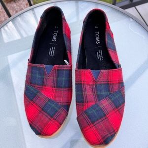 Alpargata Slip-on In Red/Blue Tartan Fabric 8